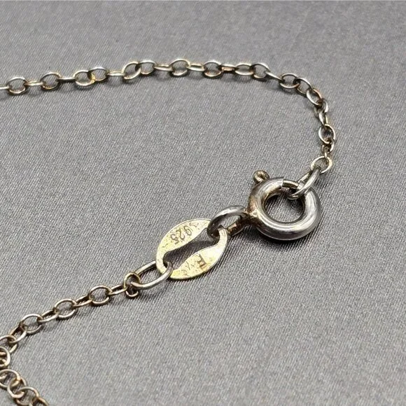 VTG Sterling Silver Larimar Pendant Necklace 18" Teardrop Signed F 6.79g - Picture 7 of 15